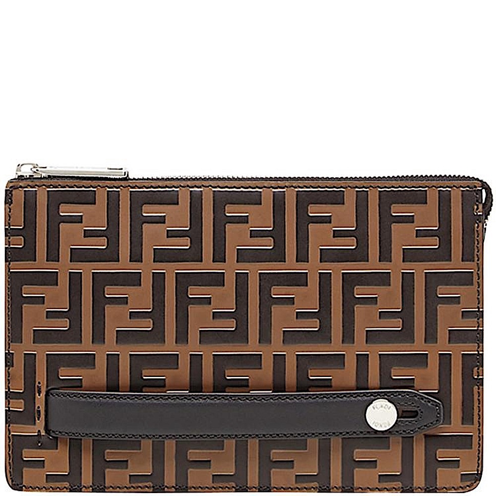 ❌ SOLD‼️ Fendi Monogram Leather Embossed Pouch